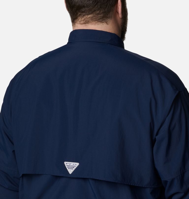 Men's Columbia PFG Bahama II Long Sleeve Shirts Navy | Plus Size CA-WC406